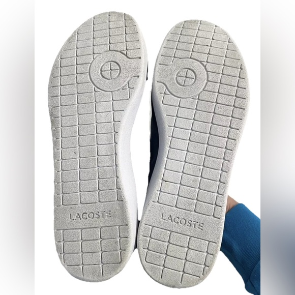 Lacoste Carnaby Evo Velvet & Leather Trainers Women’s 9 /Eur 40.5 Navy Blue RARE - Picture 6 of 8